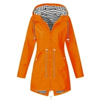 Zimski kaputi za žensko čišćenje Žene Čvrsto boje kišna jakna Otvoreni kapuljač vjetrootput sa džepnim