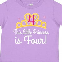 Inktastični četvrti rođendan princeze Girls Crown Dawler Toddler Djevojka Majica