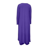 Kompleti za duks za žene prsluk dugih ogrtača trake Strip Solid Color Suit Work Outfits Purple XXL