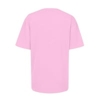 Ženska moda Dan Svetog Patrika Top Trava ispisana zelena majica Europska ljubavni ljubimci Majica, Pink,