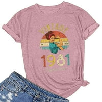 Blazyrey bluza za žene, Ležerne prilike, majica za ispis kratkih rukava Tee Tuns Tunic Pink S