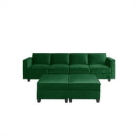 Baršunasti kauč kauč na razvlačenje, u obliku kauča Futon sa skladištem, 114,5 kvadratni presjek kauč