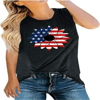 Dabuliu 4. jula Ženska tenka Vrhunska USA za zastave Vintage okrugli vrat na vrhu bez rukava patriotske patriotske majice