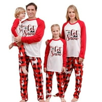 Božićne pidžame postavlja odmor Porodično spavanje sa slovom i plaćenom štampanom salonu s dugim rukavima