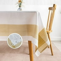 Stolni platni stolnjak za pravokutničke tablice-bijela lana posteljina vodootporna piknik stola za poklopcu