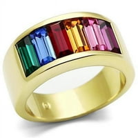 Ženski prsten od nehrđajućeg čelika od nehrđajućeg od nehrđajućeg čelika sa gornjim klasnim kristalom