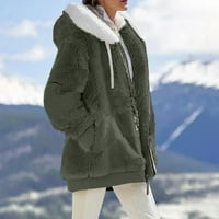 Chef kaput stalna odjeća ženska moda Soild Wind Winter Loase Plish dugih rukava džepna kapuljača kapuljača