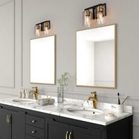 Iza 2 3 4-lagana moderna crna zlatna kupaonica Vanity Svjetla za sjetvu staklene zidne sconces 2-svjetlo
