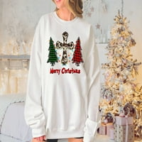 Merry Božićna krava Print Cross Buffalo Pleaid Tree Duksera, Božićni džemper, Slatka božićna košulja,