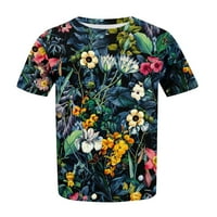 Ženski vrhovi i bluze za posao Žene plus veličine vrhova kratkih rukava o vratu Tunic Print Ljeto majica