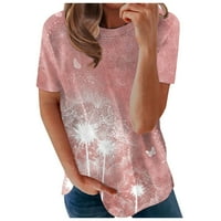 Bazyrey ženske kratkih rukava za kratki rukav bluza za bluzu ženski povremeni grafički otisci Ljetne