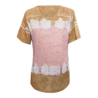 IOPQO izlasci vrhovi ženske majice izrez opruga pluća plus veličina košulje casual rukava Ispis ljetnih