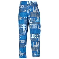 Muški pojmovi Sport Royal Carcoal Los Angeles Dodgers Ansamble Slub Majica s dugim rukavima i aloverima hlače