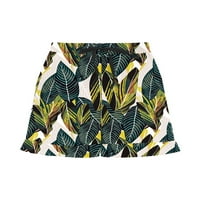 MUBINEO žene Ljetne cašice cvjetne pruge print rufflled elastične struke kratke hlače sa džepom za Streetwear