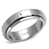 TK - Visoko polirani prsten od nehrđajućeg čelika sa AAA CRATE CZ u čistioj veličini 13