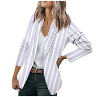 Dukseri za žene Ženska jakna s dugim rukavima Cardigan ovratnik Stripe Single Business & Leisure Top