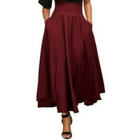 Luiyenes Black Nasled suknje patchwork visokog struka Vintage modna ležerna suknja