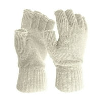 Wofedyo zimske rukavice muške i ženske zimske tople pune boje pletene župne boje na pola prste rukavice