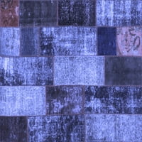 Ahgly Company Machine Persibles Indoor Rectangle Patchwork Blue Prelazne prostirke, 8 '12 '