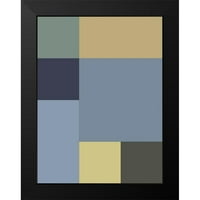 Siva crna modernog uokvirena muzeja Art Print pod nazivom - meki blokovi IV