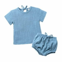 Penskeiy Solid setovi za Kid Summer Toddler Kids Baby Boys 'Set Casual Solid Crepe gaze majica kratkih