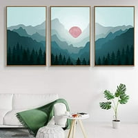 Zidni uokvireni platno Zidna umjetnost za dnevni boravak, spavaća soba planinska pejzaža ilustracija