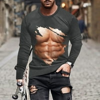 Muška majica s dugim rukavima opuštena mišića otkriva muške majice Nezaviđani tiskani s dugim rukavima