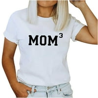 Olyvenn ponude za žene za žene vole srce Print moda mama 3 ispis bluza vrhova majčin dan poklon kratkih