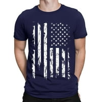 Yubnlvae majice za muškarce Muškarci T majica Dan nezavisnosti 3D digitalni tisak casual osnovni tee