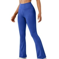 Ženske hlače za noge Topla elegantna elastična tanka SOFTY pamuk opuštena tamno plava koja se obično
