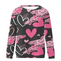 T majice za žene - dugih rukava slatka vrhova pulover Leisure vrhovi posade Vruća vruća ružičasta