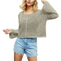 Dyegold pulover džemperi za žene dugih rukava s džemper na vratu Ležerne prilike sa labavim fitom čvrste