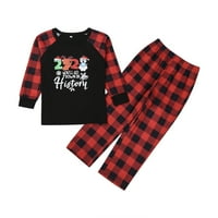 Canrulo Usklađivanje porodičnih pidžama postavlja Božić PJ-a s uzorkom tiskanom tiskanom čajnom i plaičnom