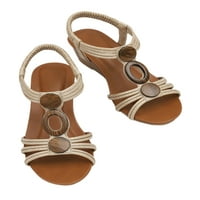 Welliumiy Dame Casual Cipes Summer Sandal klizanje na klin sandale Radne haljine cipele hodanje vintage