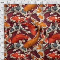 Onuone svilena tabby maroon tkanina koi riba na ocean-zanatskim projektima dekor tkanina štampan dvorište