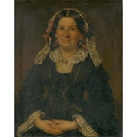 Benno Fischer Black Ornate Wood Framed Double Matted Museum Art Print pod nazivom - Portret žene