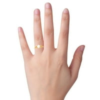 Celtic Trinity čvor bijeli zaručni prsten Topaz u 14k žutom zlatu