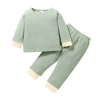 Dadaria Toddler odjeća 18 mjeseca-6years Toddler Baby Jesen Pulover Solid Color + pantalone Ležerne