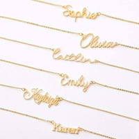 Zlatno prilagođeno ime Ogrlica personalizirano - 18K pozlaćeno Personalizirane nazivne ogrlice za žene