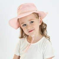 Vučeni dječji šešir širok podrug upf 50+ zaštitni šešir za dječake Toddler dječake Podesivi kantu šešir sunhat za djecu, ružičasta