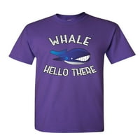 Tee Hunt Whale Pozdrav, majica Funny Wildlife Ocean Slatka punt Wordplay muška majica, ljubičasta, 4x-velika