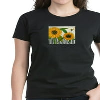 Cafepress - Moderna vintage suncokret majica - Ženska tamna majica