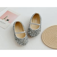 Ferndule Kids Fashion Flat Princess cipela vjenčana gležnjače Comfort Comfort okrugli nožni cipeli srebrni