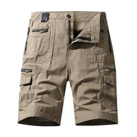 Hwmodou muške teretne hlače Čvrste boje ravno kombinezoni sa džepovima tipke Srednja duljina na otvorenom