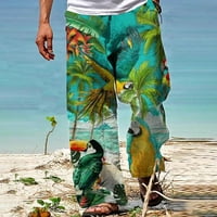 Muške hlače Modni povremeni ispisani džep čipkasti pantalone velike veličine pantalone Papagaj
