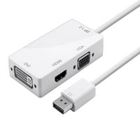 DisplayPort do HDMI, DVI, VGA adapter kabel, bijeli