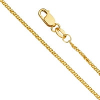 Jewels 14k Žuto zlatna Dijamantna ogrlica od pšeničnog lanca sa kopčom za kandžu jastoga