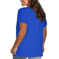 Ljetni vrhovi Amidoa za žene Okrugli izrez Loop Fit Basic T majice Kratki rukav Solid vježbati Ležerne