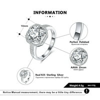 Halo Clear CZ CZ Sterling Srebrni modernski zaručni prsten ženska đumbir Lyne kolekcija