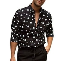 Muška polka tačka ispisana povremena svestrana majica dugih rukava sa košuljom